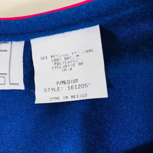 Appel Southwestern Blue Robe Petite Size M Retro Style Embroidered VTG Bathrobe - Picture 7 of 14